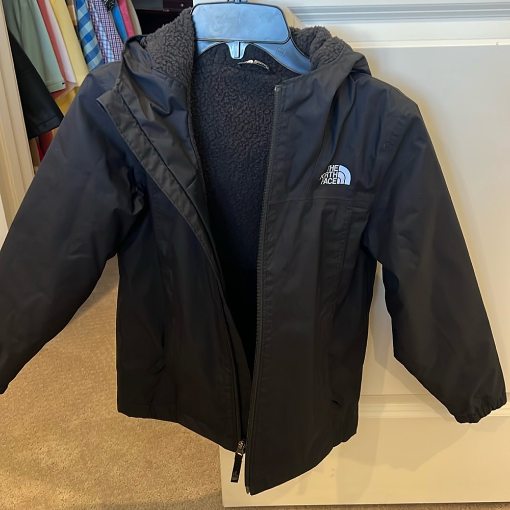 Boys north face rain coat